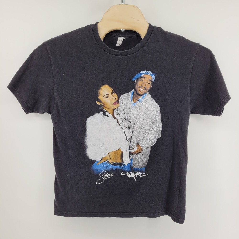Selena‎ Quintanilla Tupac Shakur T-Shirt Mens Large Tee Styled Black Graphic